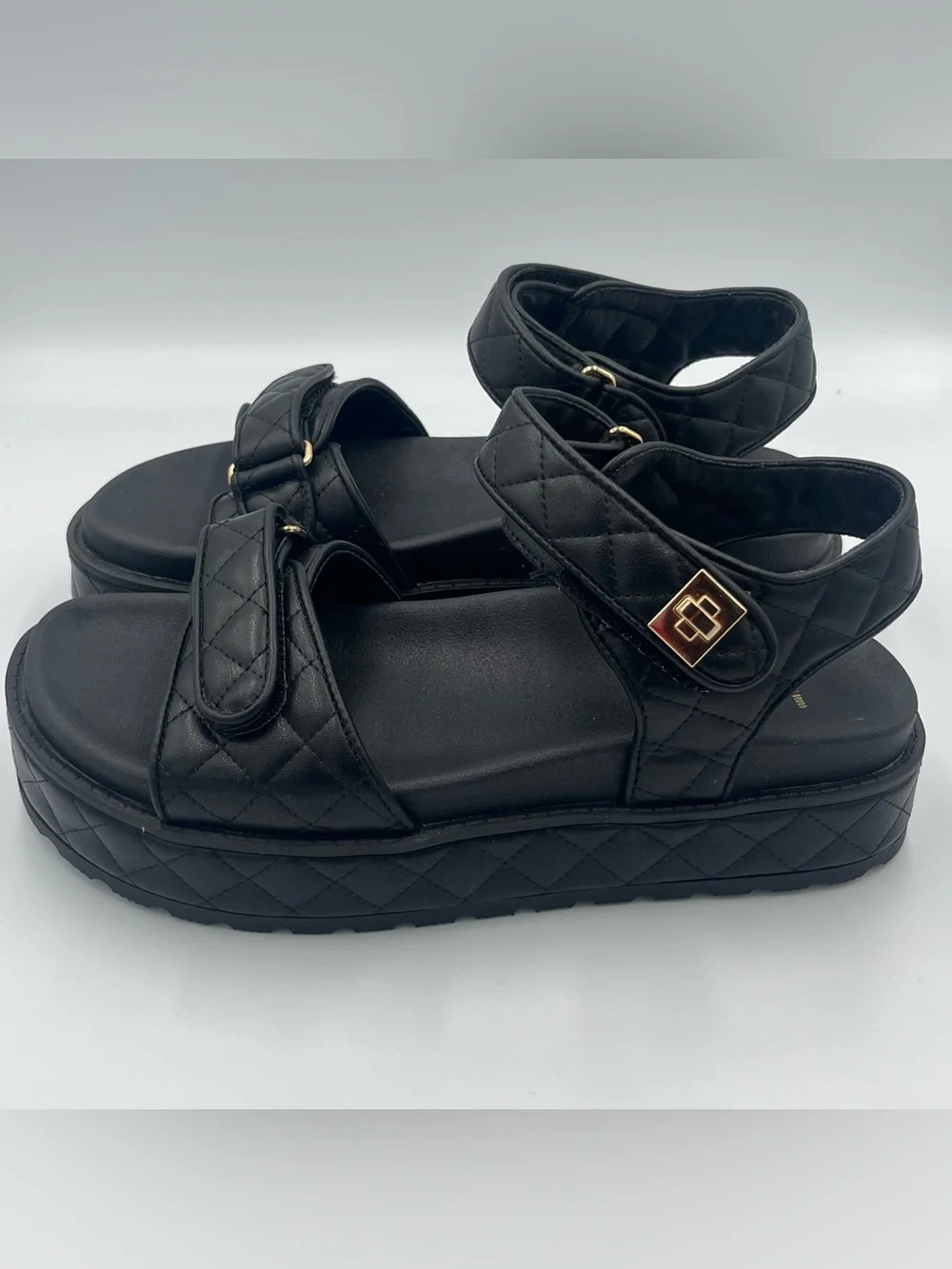 Sonoma Loreen Quilted Onyx Platform Sandals Women’s Size 7.5, 9.5, 10